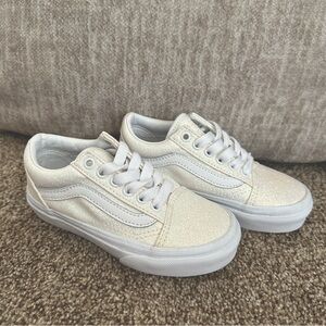 NEW Toddler Girl’s white glitter Vans (size 11)